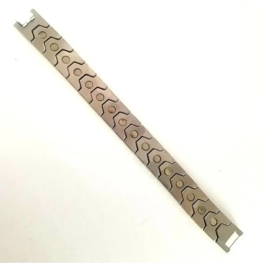316L stainless steel silver gold magnetic men’s bracelet 8 inches - Picture 3 of 4